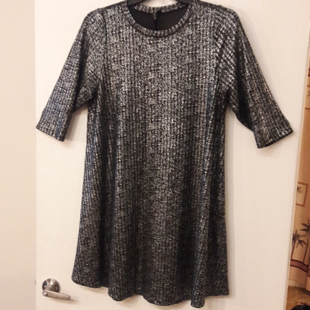 NWOT PLUS Want and Need shiny metallic swing dress